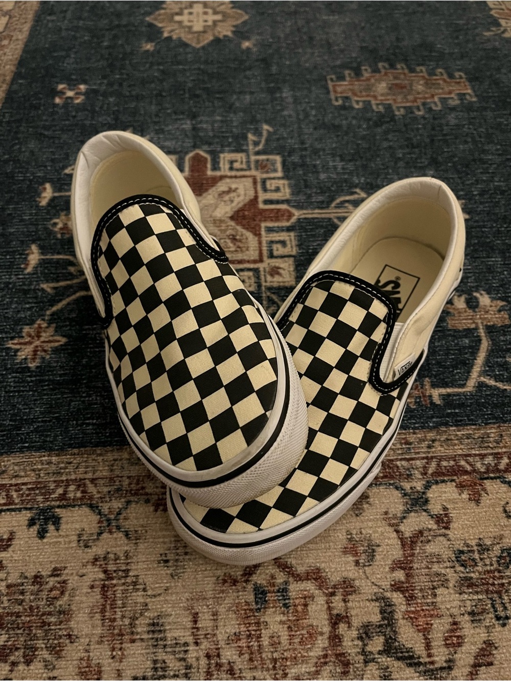 Vans Black & White Checkerboard Slip-On Sneakers - Picture 2 of 2